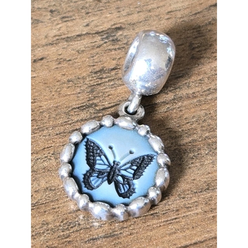 Pandora 790865CAM Sterling Silver  S925 ALE "Butterfly Cameo" Dangle Charm Rare